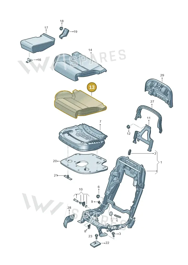 4H0885375F — Audi A8 (2013-2018) diagram 696885300, position 13