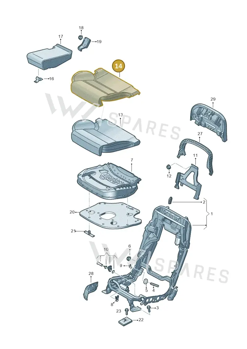 4H0885405BKBZ4 — Audi A8 (2013-2018) diagram 696885300, position 14