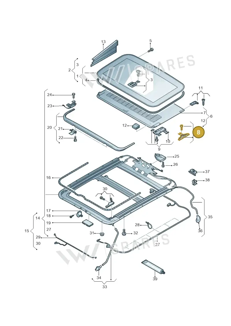 4H0898255A — Audi A8 (2013-2018) diagram 696877000, position 8