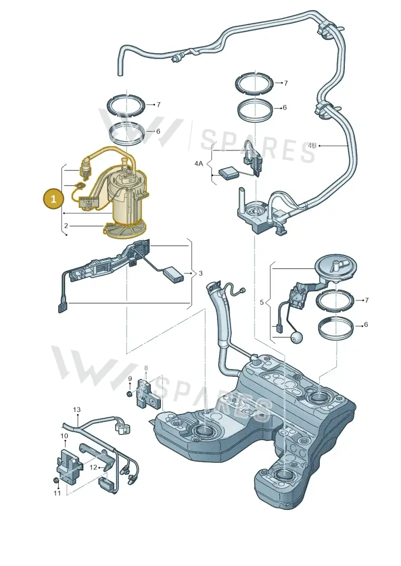 4H0906089A — Audi A8 (2013-2018) diagram 696919350, position 1