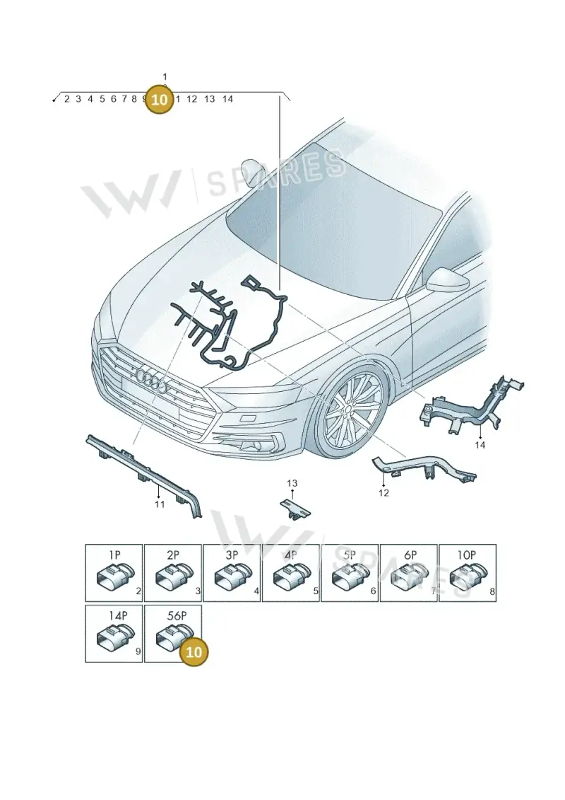 4H0906235 — Audi A8 (2017-2025) diagram 838971430, position 10