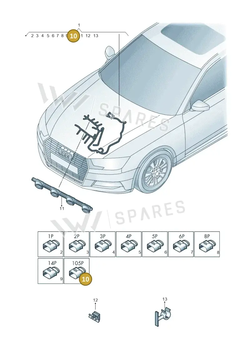 4H0906235 — Audi A5 Sportback (2016-2025) diagram 849971350, position 10