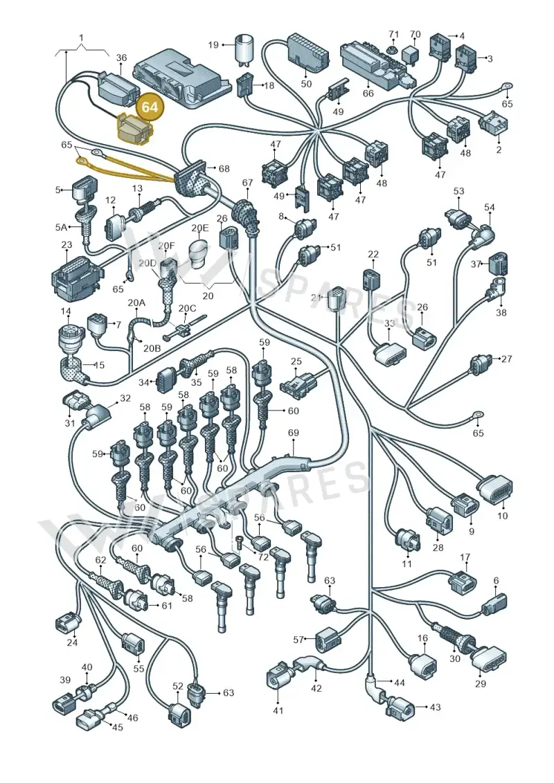 4H0906971B — Audi Q5 qu. 2.0 TDI (2012-2017) diagram 647971200, position 64