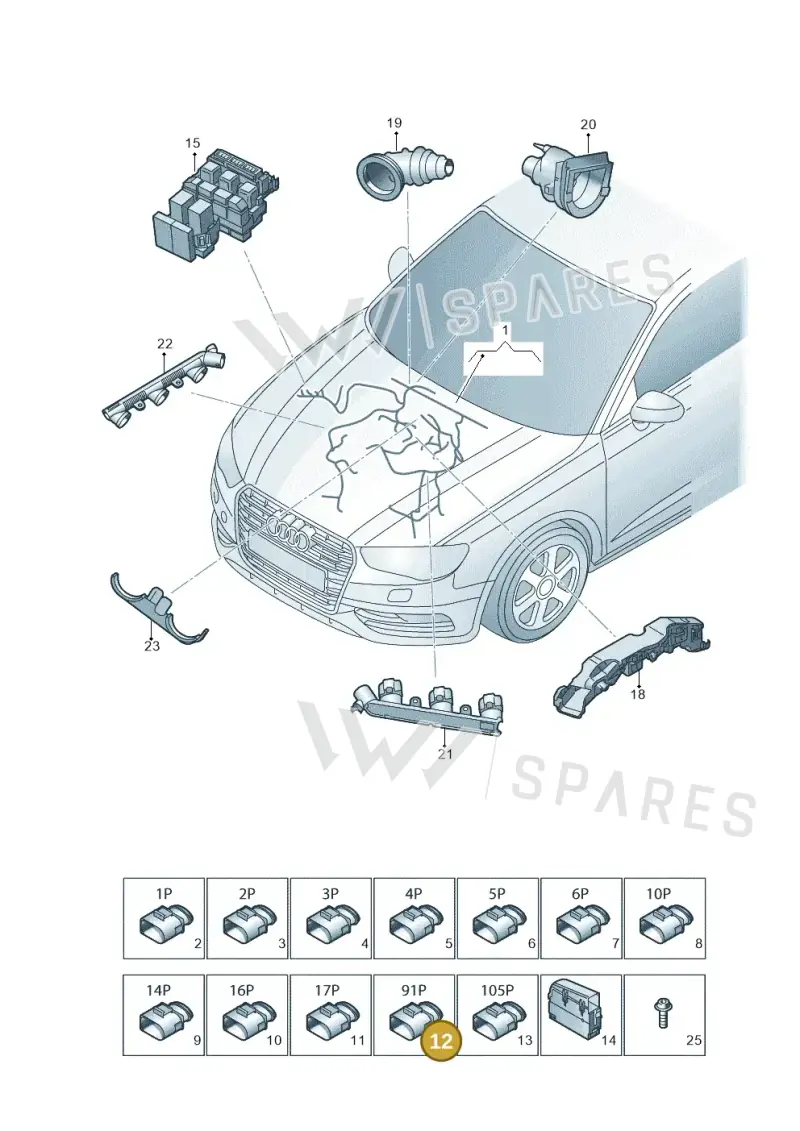 4H0906971B — Audi A5 Sportback (2011-2017) diagram 724971620, position 12