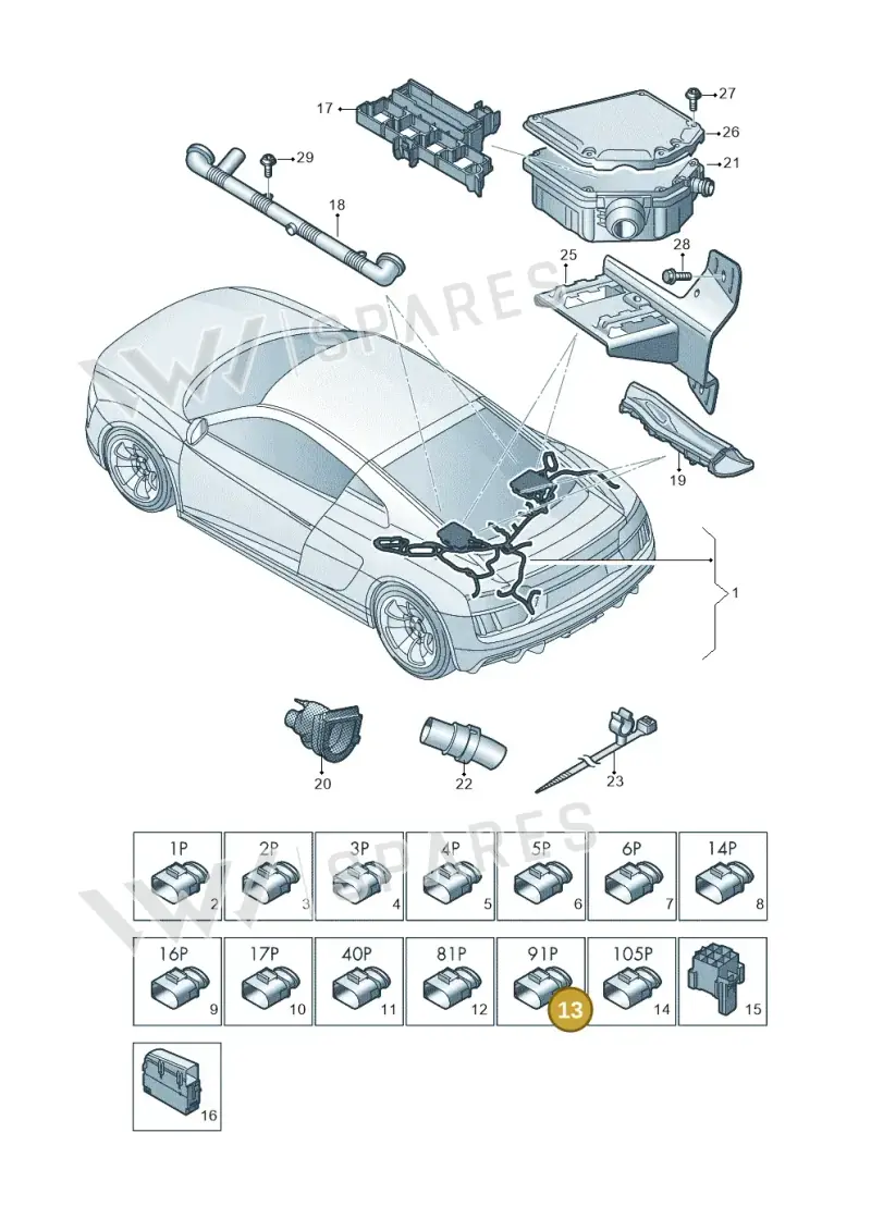 4H0906971B — Audi R8 Spyder (2015-2024) diagram 872971550, position 13