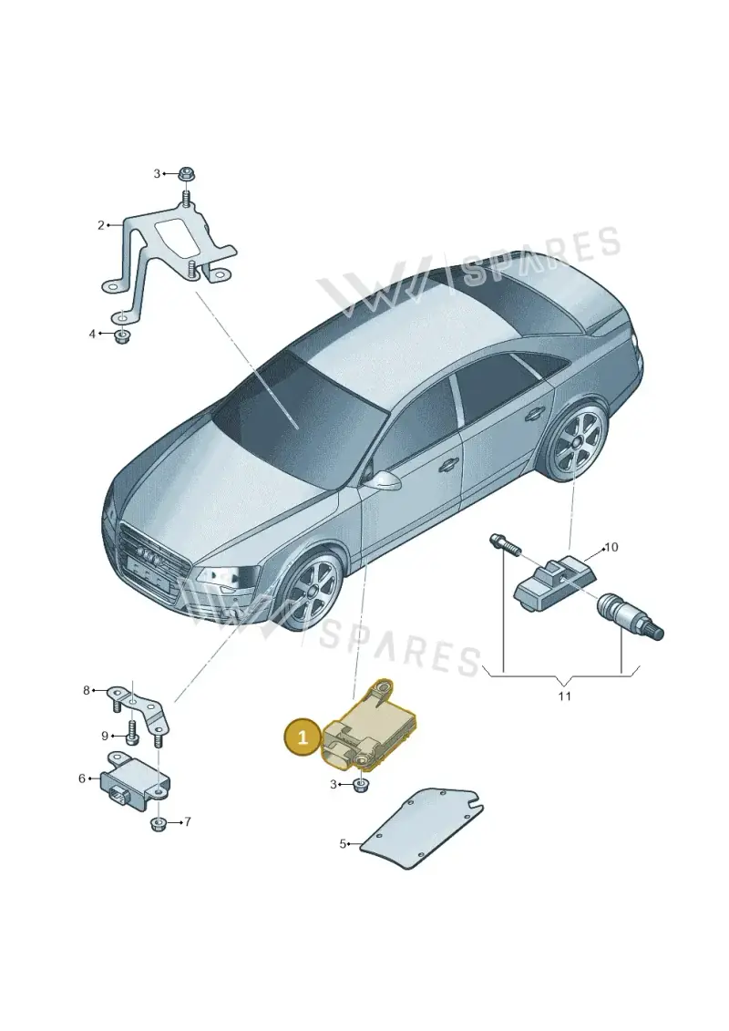4H0907273A — Audi A8 (2013-2018) diagram 696907600, position 1