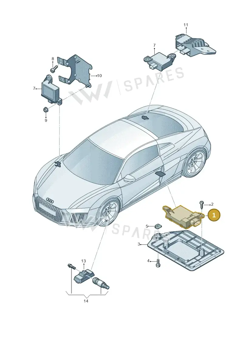 4H0907273D — Audi R8 Spyder (2015-2024) diagram 872907500, position 1