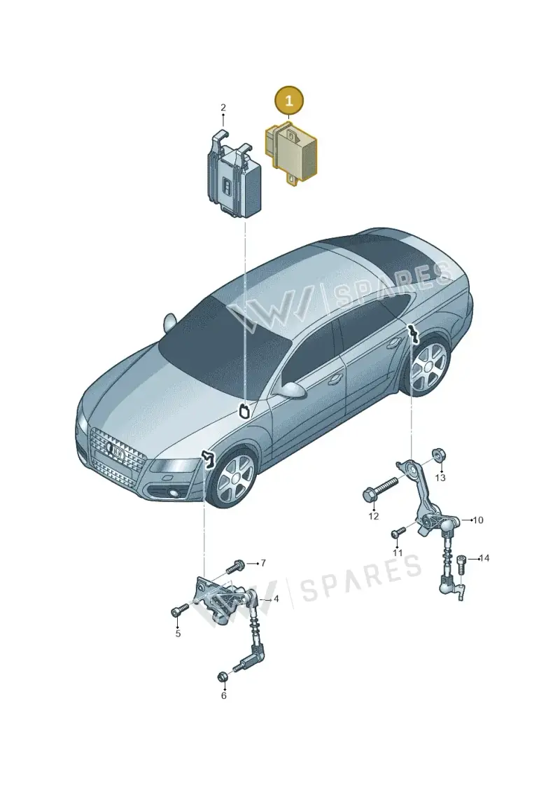 4H0907357B — Audi A7 Sportback (2010-2015) diagram 711941250, position 1