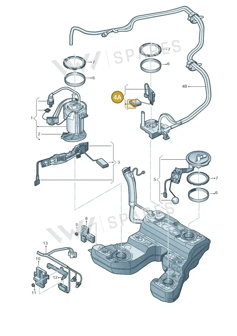 4H0919673G — Audi A8L qu. 3.0 TDI (2009-2014) diagram 696919350, position 4A