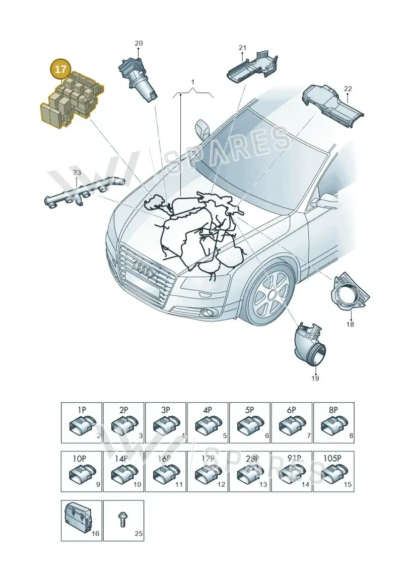 4H0937503 — Audi A8 (2013-2018) diagram 771971100, position 17