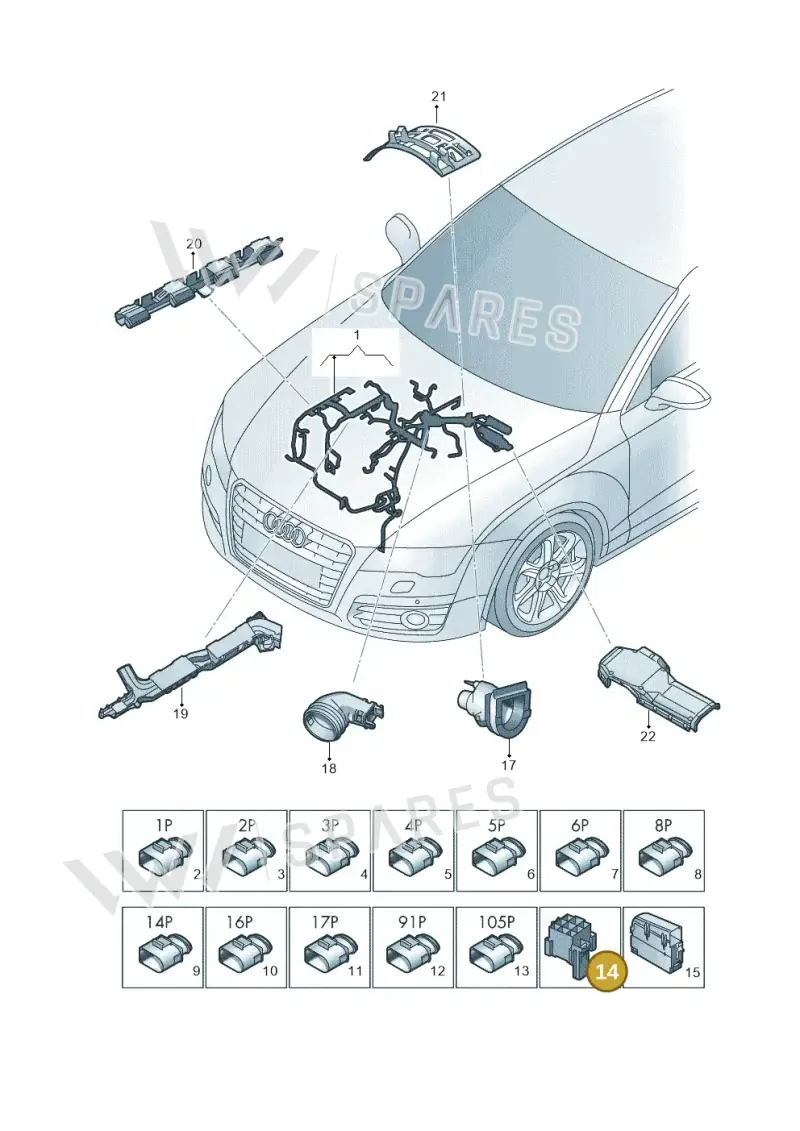 4H0937503 — Audi A8 (2013-2018) diagram 771971130, position 14