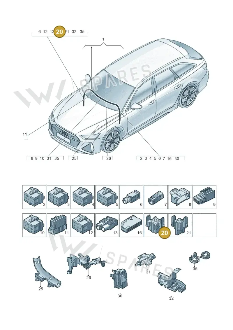 4H0937527 — Audi RS6 Avant (2019-) diagram 537971900, position 20