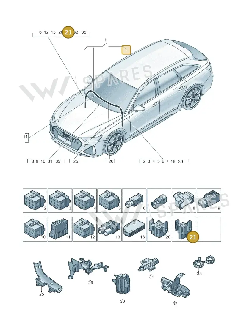 4H0937528 — Audi RS6 Avant (2019-) diagram 537971900, position 21