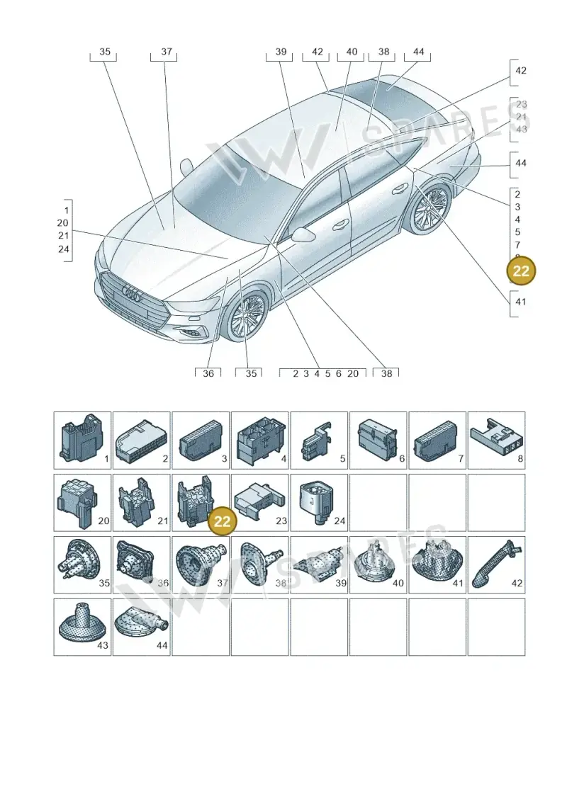 4H0937529 — Audi RS7 Sportback (2019-) diagram 435971810, position 22