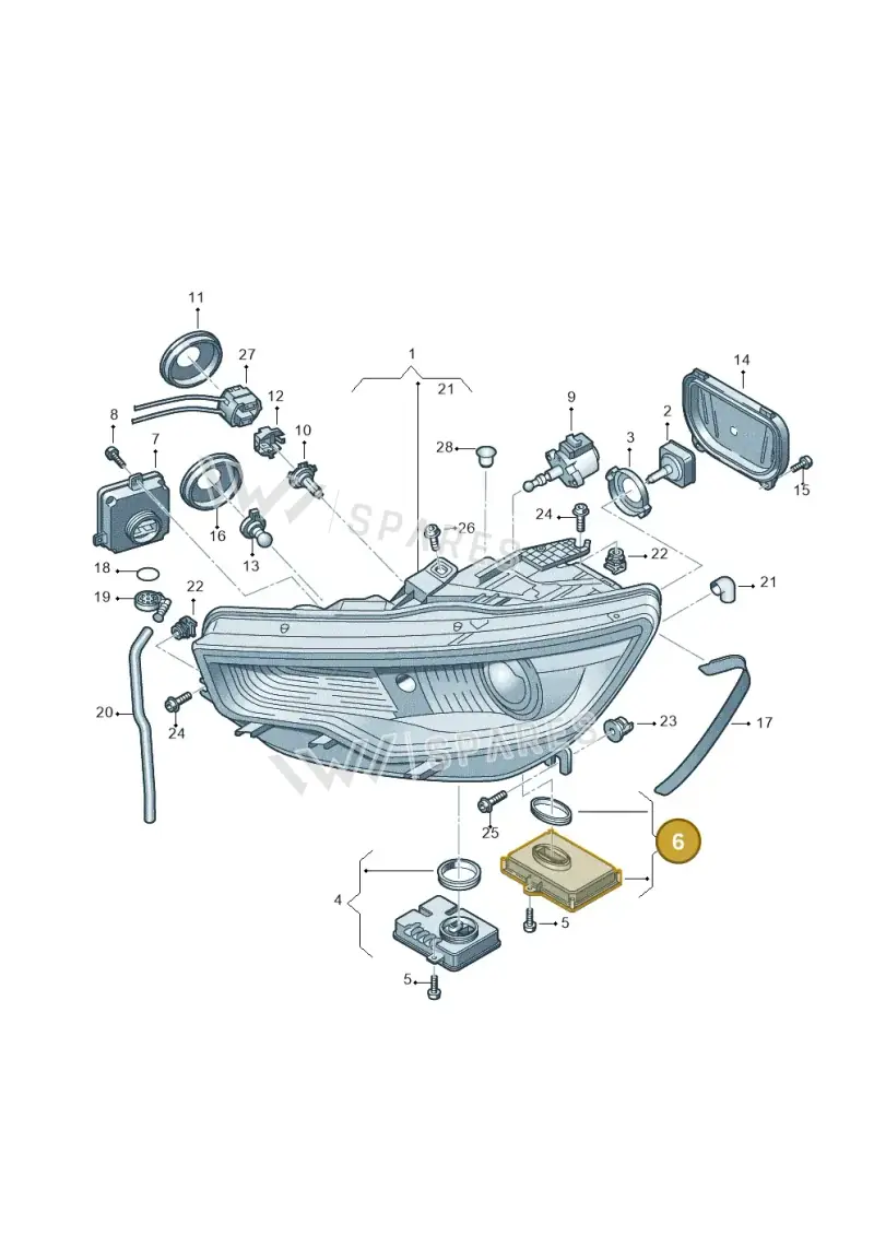 4H0941329 — Audi RS6 Avant (2013-2018) diagram 717941100, position 6