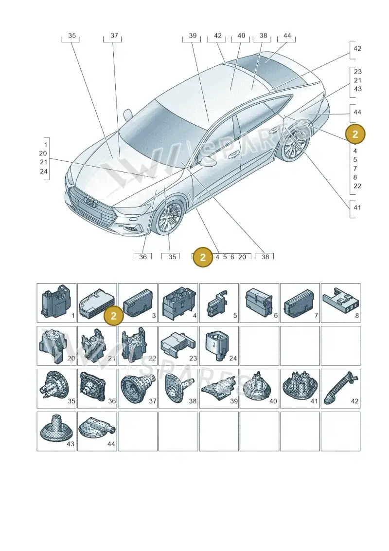 4H0941824 — Audi RS7 Sportback (2019-) diagram 435971810, position 2