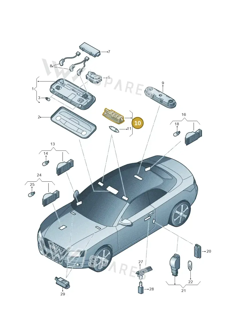 4H0947105A — Audi RS5 Cabrio (2012-2015) diagram 725947000, position 10