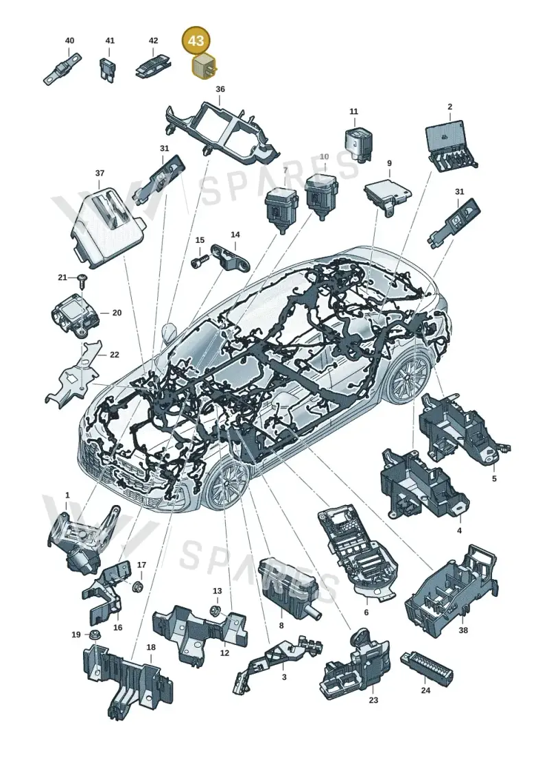 4H0951253 — Audi A5 Limo 2.0 (2024-) diagram 8wh971805, position 43