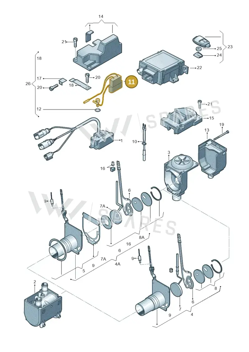 4H0971411 — Audi A6 Av. qu. 3.0 (2012-2018) diagram 620819150, position 11
