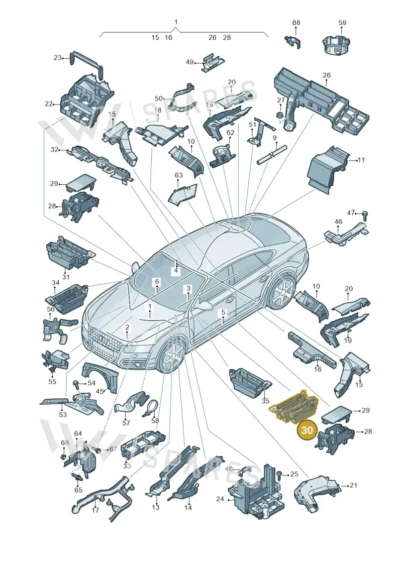 4H0971845AC — Audi A7 Sportback (2014-2018) diagram 788971800, position 30