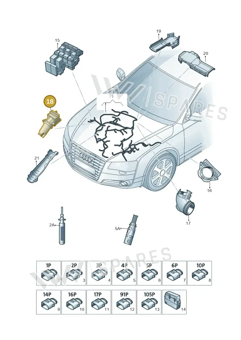 4H0971871AF — Audi A8 (2013-2018) diagram 771971300, position 18