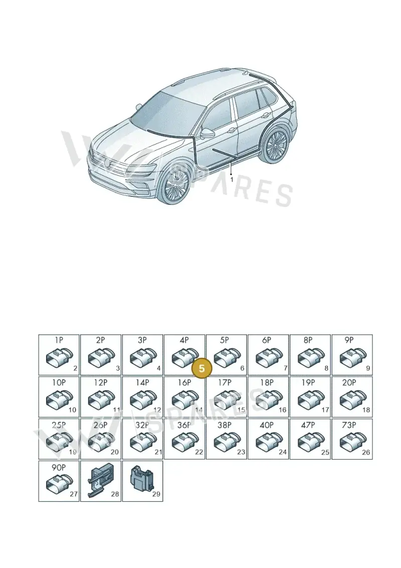 4H0972133 — Volkswagen Tiguan (2016-2024) diagram 884971082, position 5