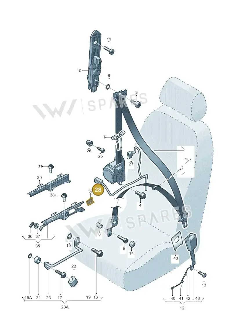 4H0972775 — Audi A3 Sportback (2016-2020) diagram 745857600, position 28