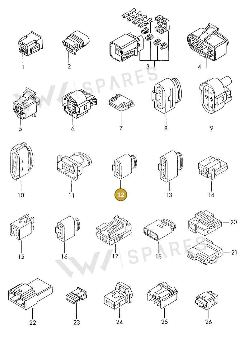 4H0973704C — Volkswagen 1J0 platform diagram 198970510, position 12