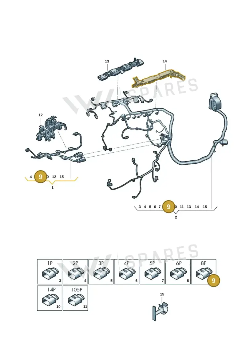4H0973714B — Audi A3 Sportback (2019-2021) diagram 596971266, position 9