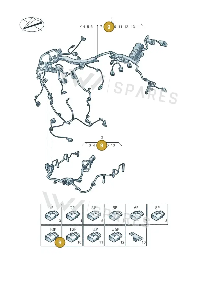 4H0973715A — Audi Q8 Quattro 3,0 (2018-) diagram 896971430, position 9