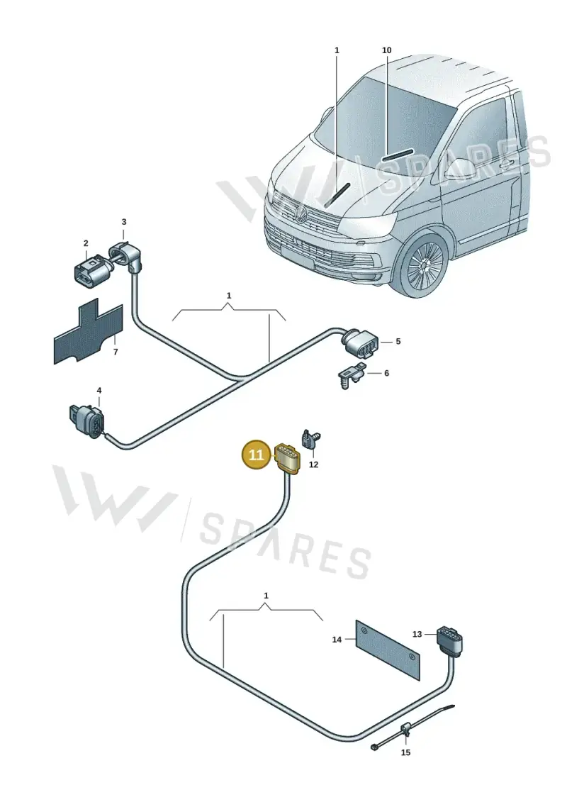 4H0973805A — Volkswagen Transport. multivan (2019-2024) diagram 7em971040, position 11