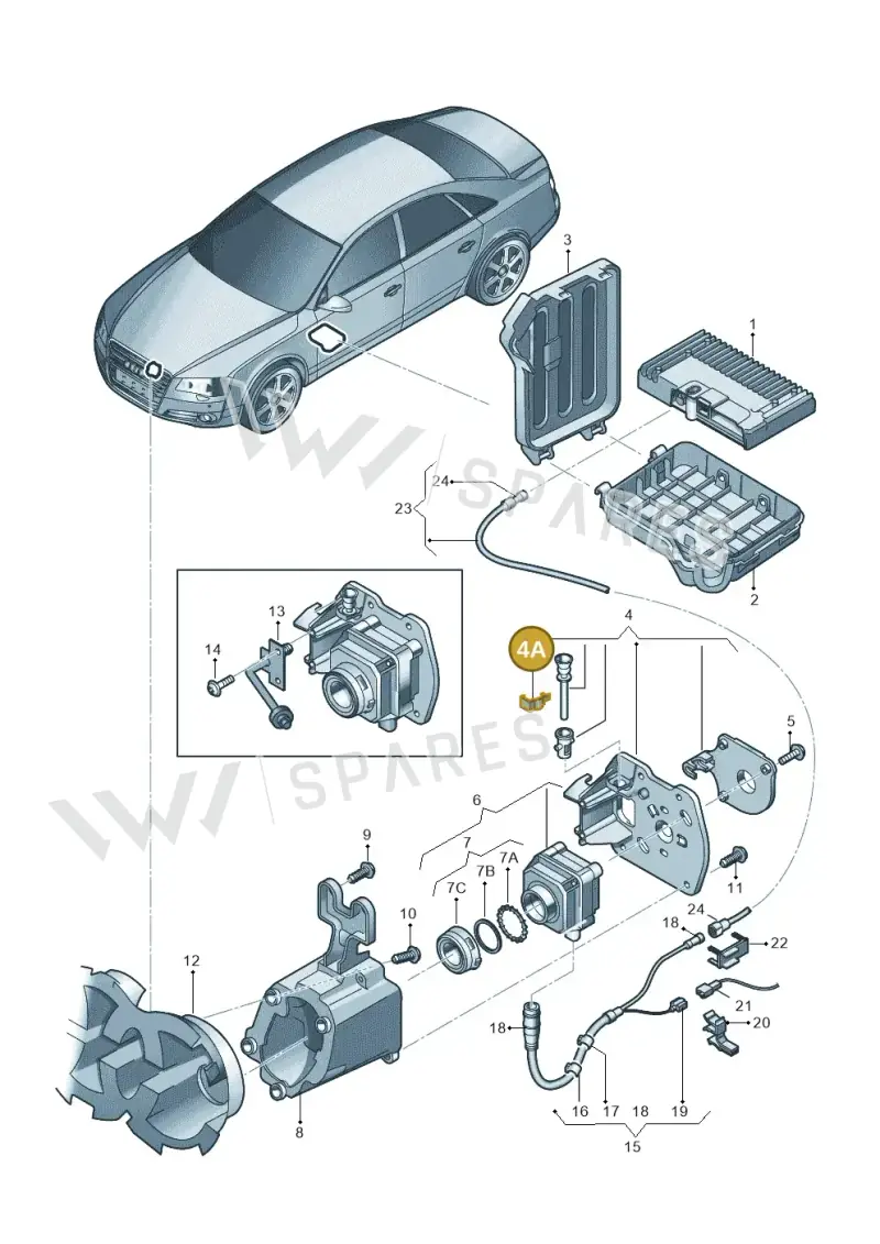 4H0980562 — Audi A8L qu. 3.0 TDI (2009-2014) diagram 696907410, position 4A