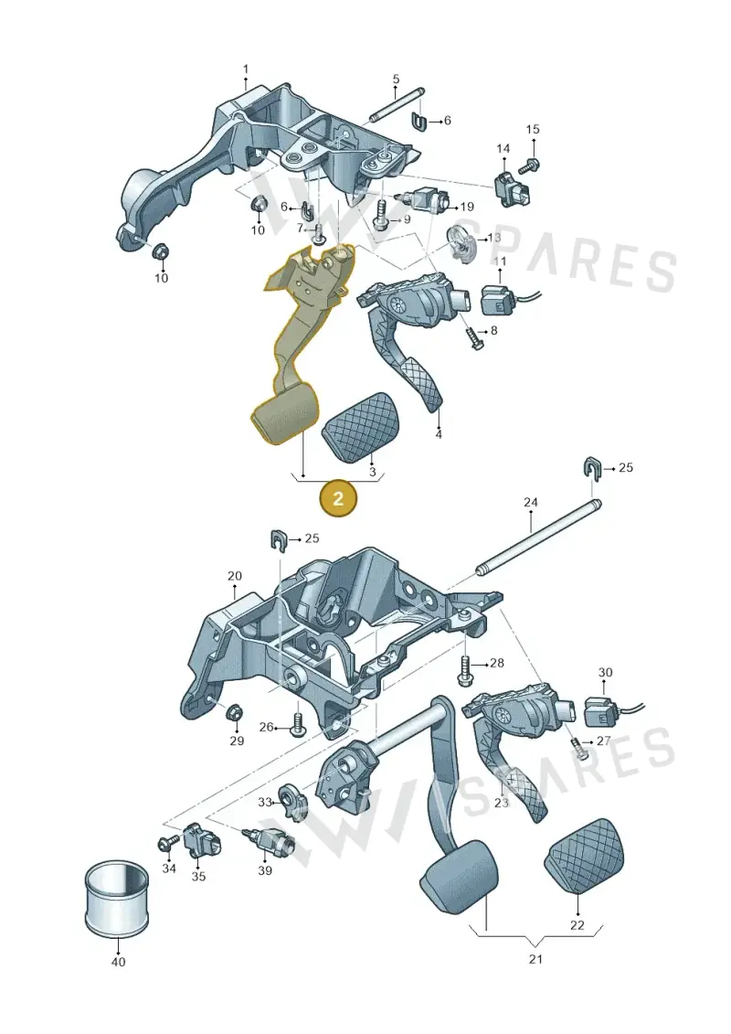 4H1723140A — Audi A8L qu. 3.0 TDI (2013-2018) diagram 771723350, position 2