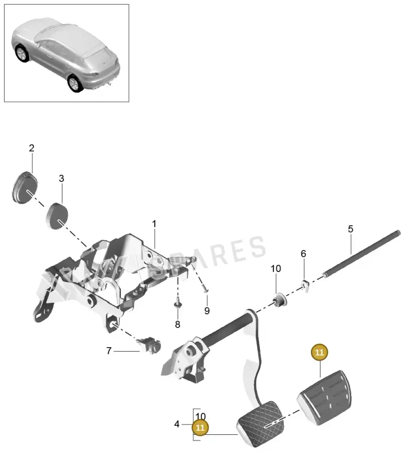 4H1723173 — Porsche Macan (2013-2018) diagram p44702000, position 11