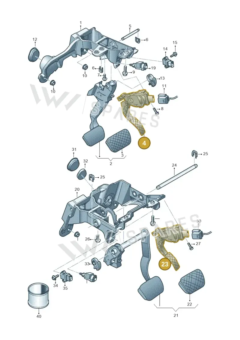 4H1723523 — Audi A6 2.0 tdi (2010-2015) diagram 696723250, position 4+23