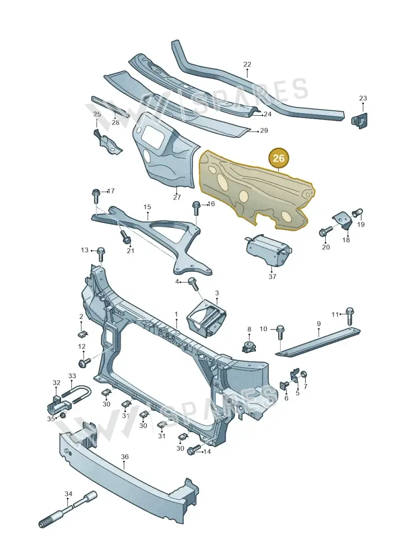 4H1805261TA — Audi A8 (2013-2018) diagram 696805000, position 26