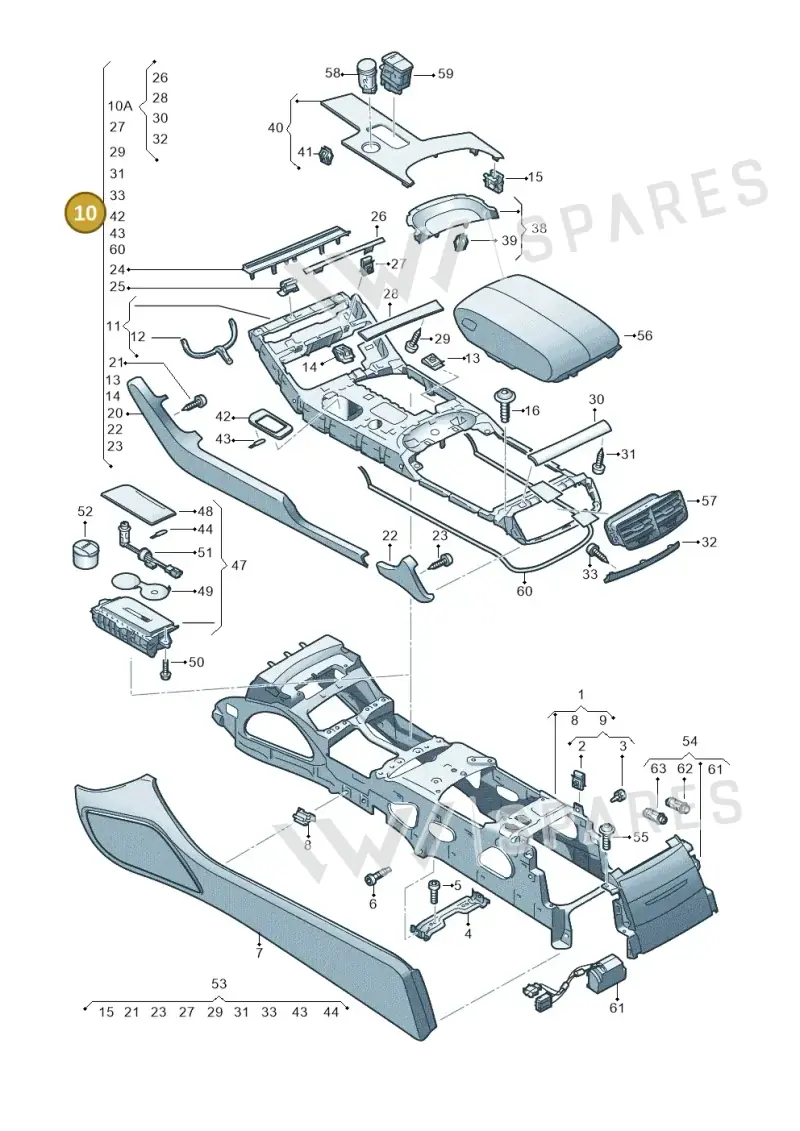 4H1863240ACFS1 — Audi A8 (2013-2018) diagram 696863500, position 10