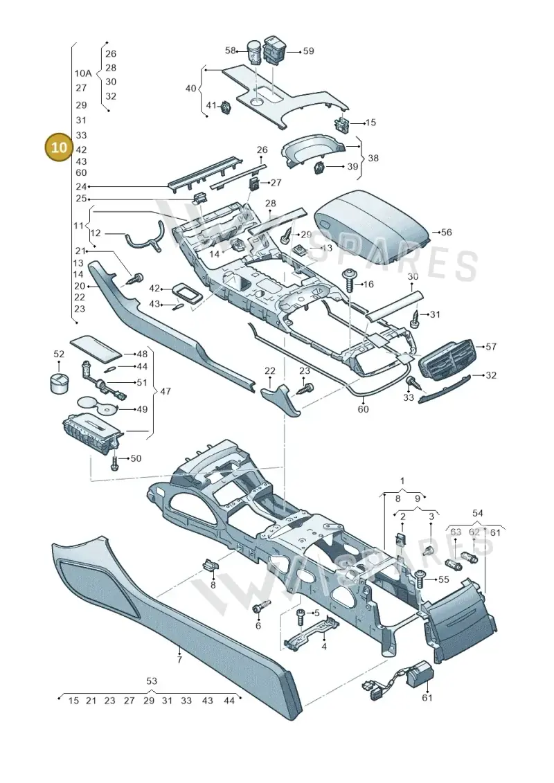 4H1863240AEHE3 — Audi A8 (2013-2018) diagram 696863500, position 10