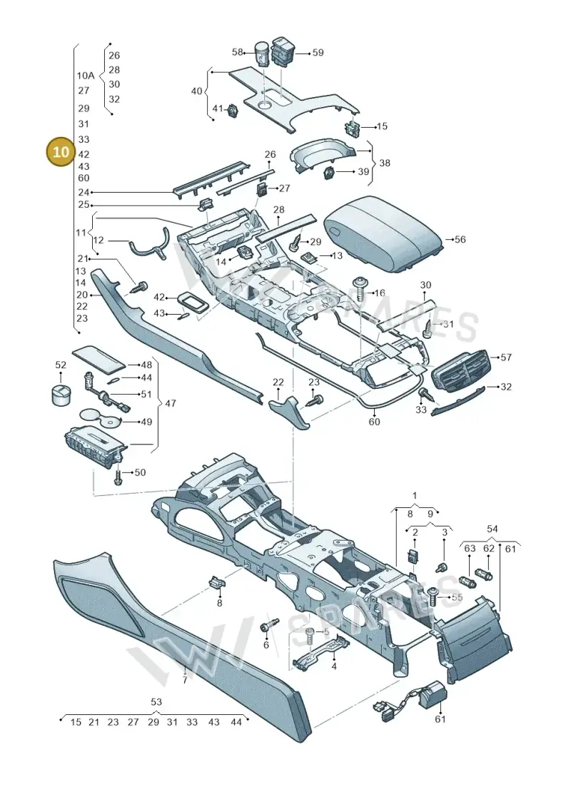 4H1863240AGVE1 — Audi A8 (2013-2018) diagram 696863500, position 10