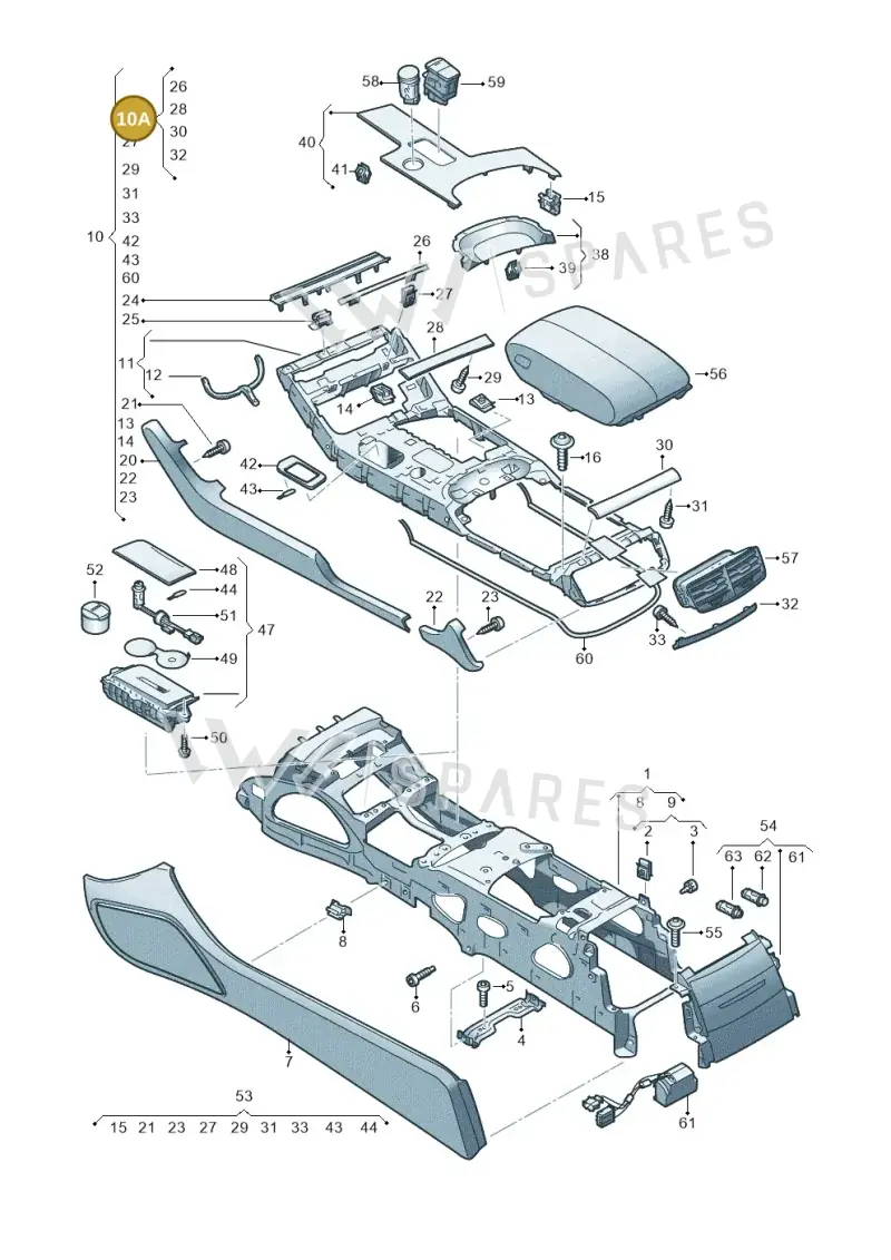 4H1898560EGK4 — Audi A8 (2013-2018) diagram 696863500, position 10A