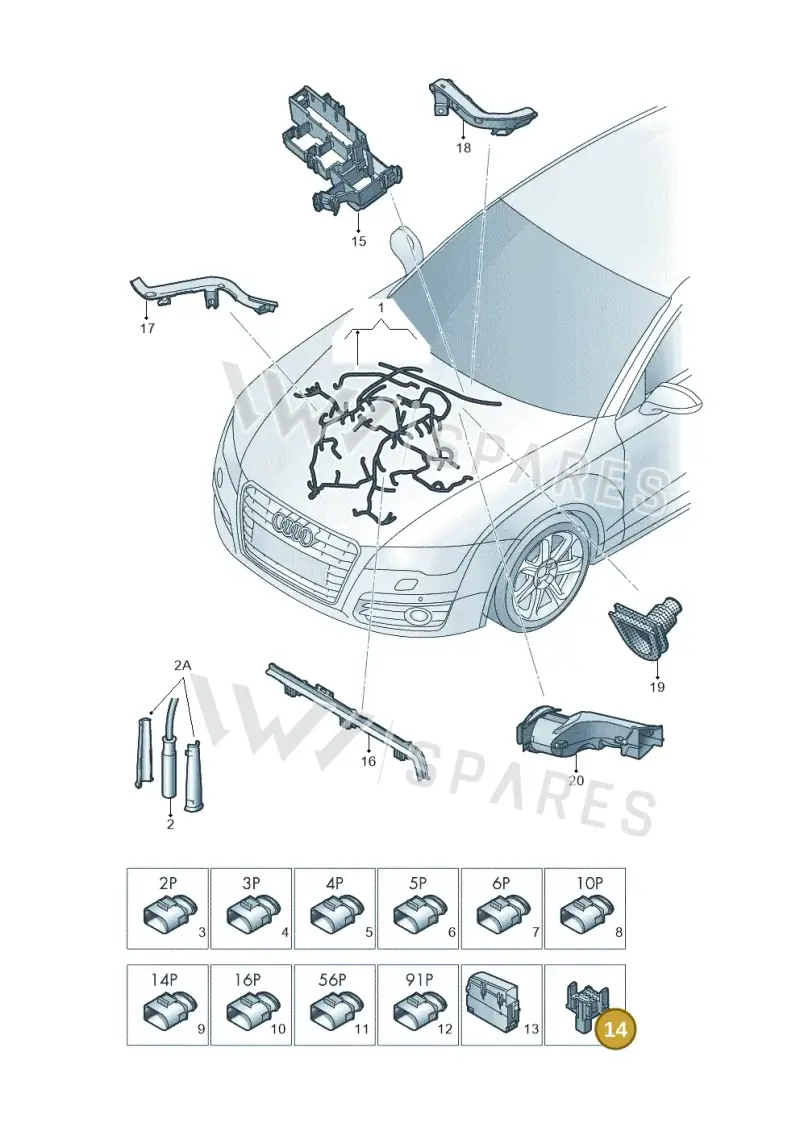 4H1937528 — Audi A7 Sportback (2014-2018) diagram 788971400, position 14