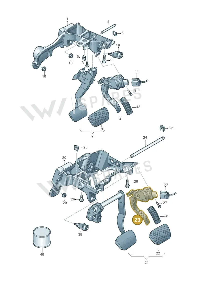4H2723523B — Audi A8L qu. 3.0 TDI (2013-2018) diagram 771723250, position 23
