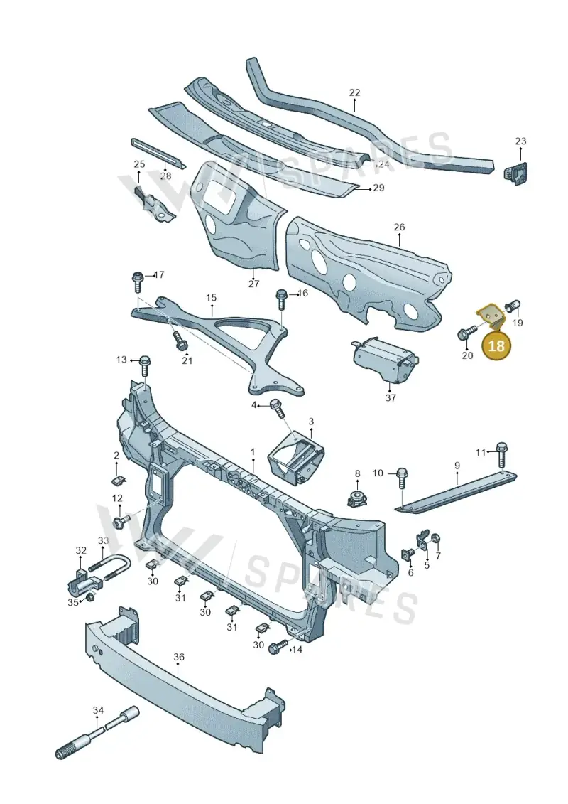 4H2805325C — Audi A8 (2013-2018) diagram 696805000, position 18
