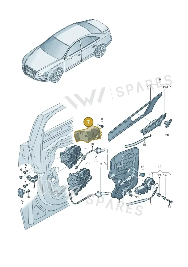 4H2837350 — Audi A8L qu. 3.0 TDI (2013-2018) diagram 696837300, position 7
