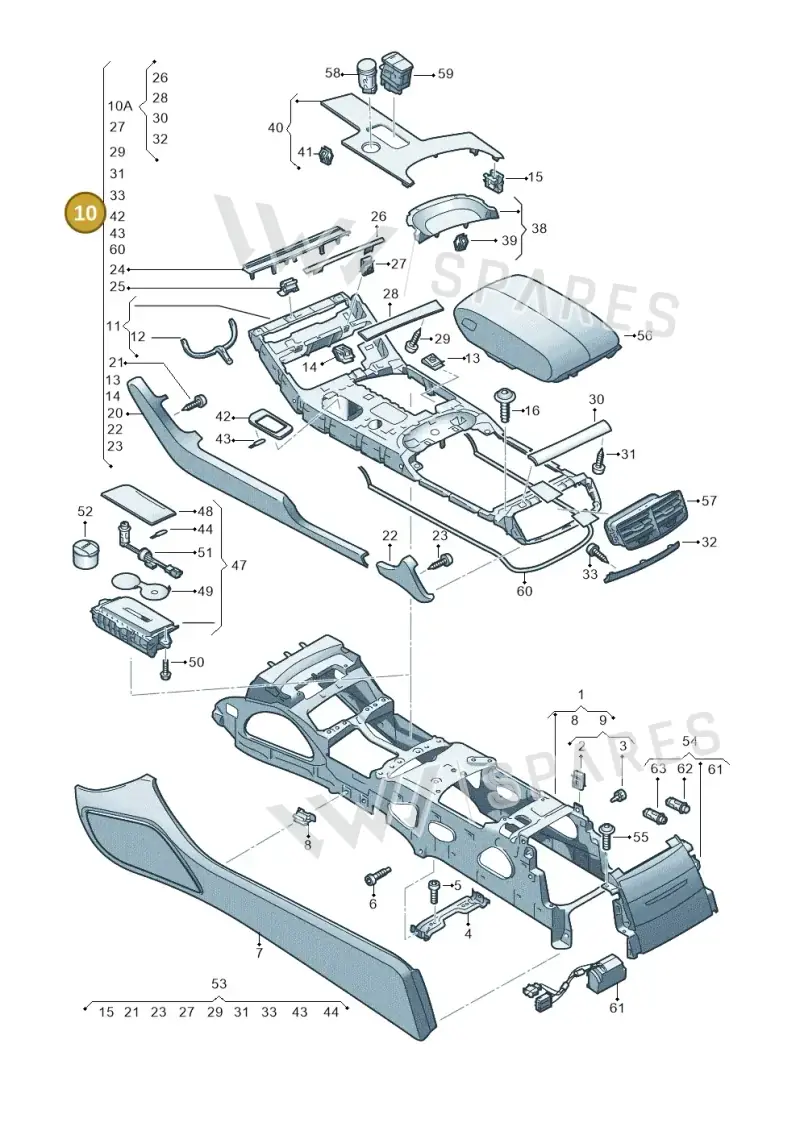 4H2863240ADGQ2 — Audi A8 (2013-2018) diagram 696863500, position 10