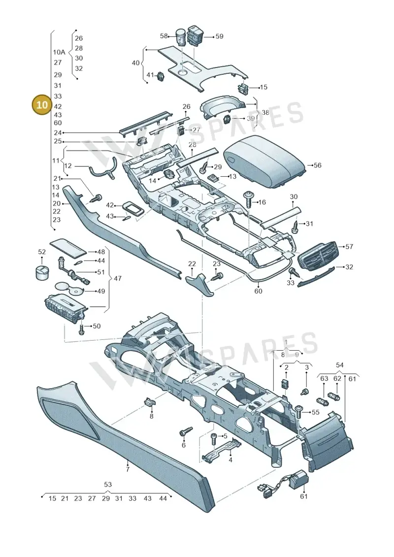 4H2863240MGK4 — Audi A8 (2013-2018) diagram 696863500, position 10
