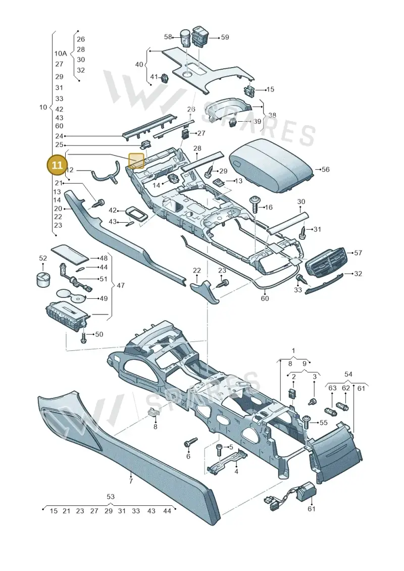 4H2864348A — Audi A8 (2013-2018) diagram 696863500, position 11