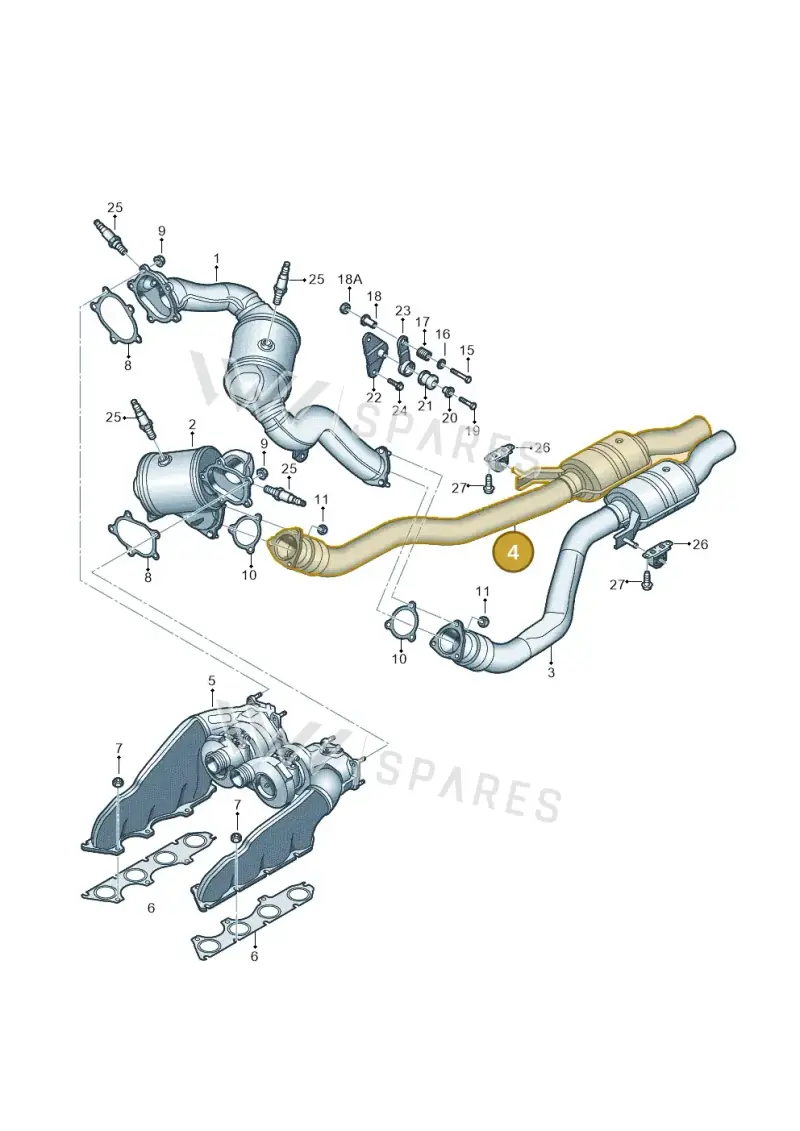 4H4253350P — Audi A8 (2013-2018) diagram 711253750, position 4