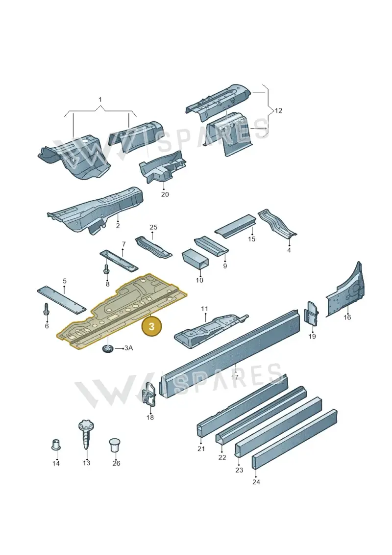 4H4803073TA — Audi A8 (2013-2018) diagram 696803150, position 3