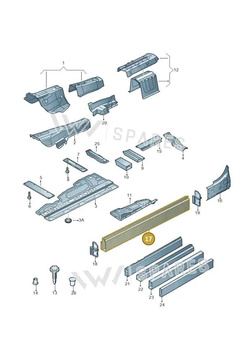 4H4803752TA — Audi A8 (2013-2018) diagram 696803150, position 17